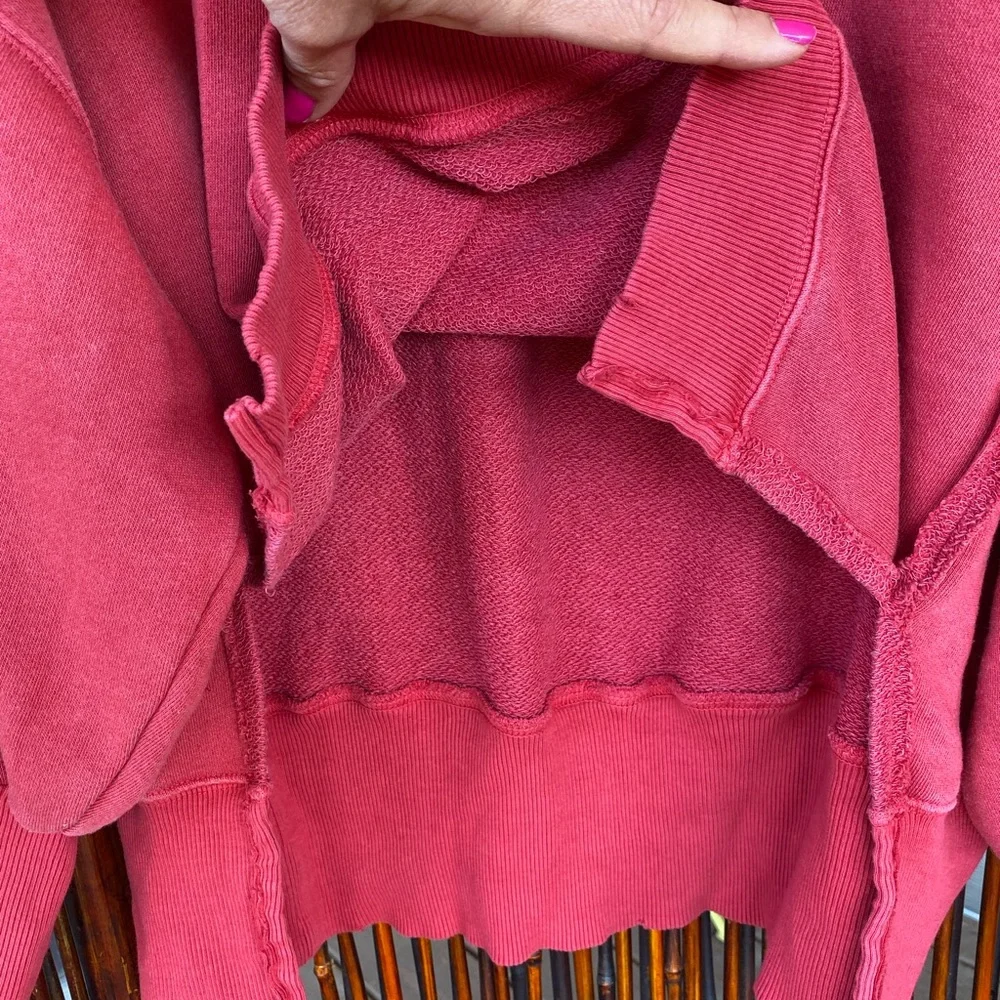 NWOT Free People Red Camden Sweatshirt - Picture 13 of 16